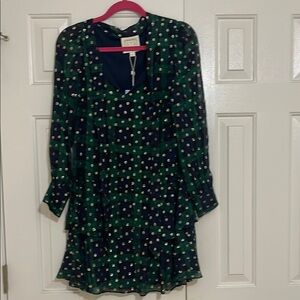 Sail to Sable Green and Black Polka Dot Dress size S